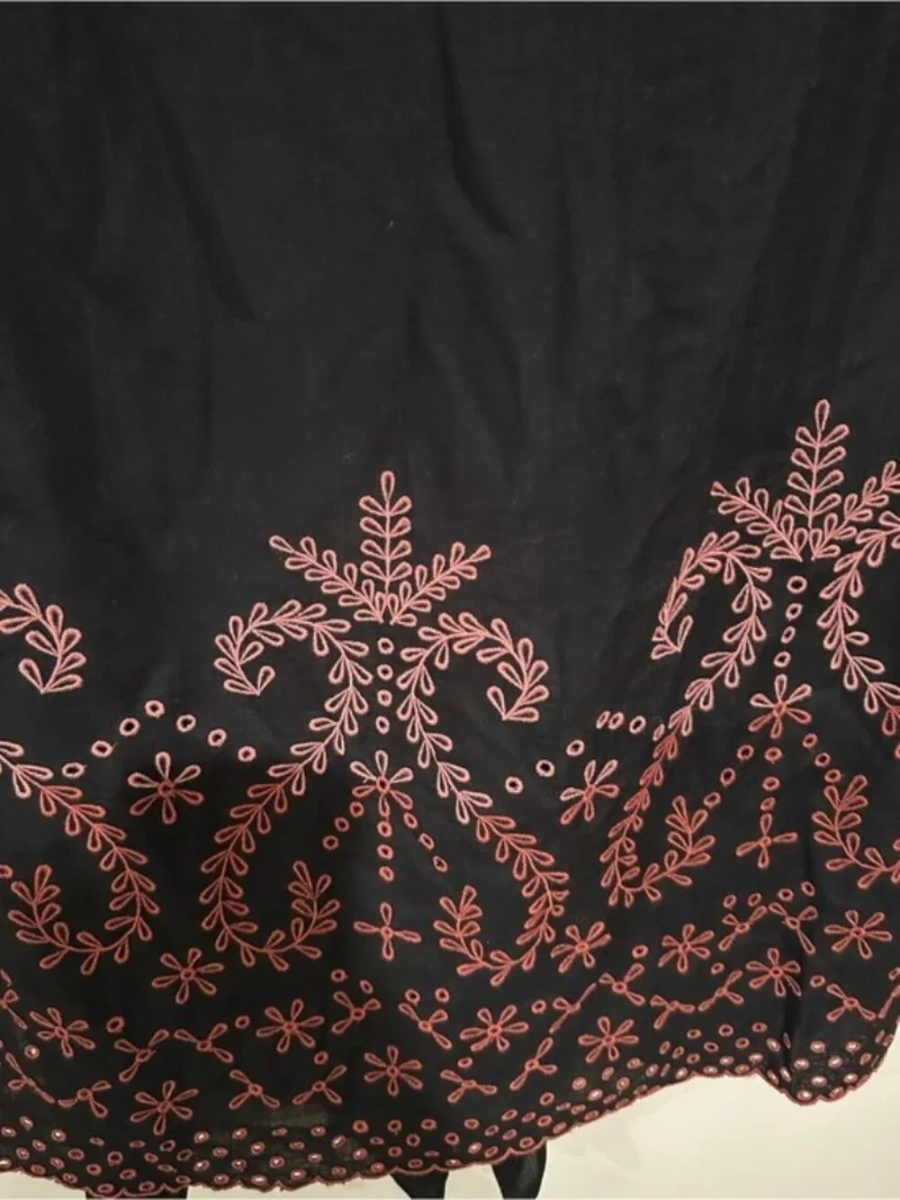 Sundance Black Pink Embroidered  Dress Sz 4 Boho Romantic Cottagecore Fairycore